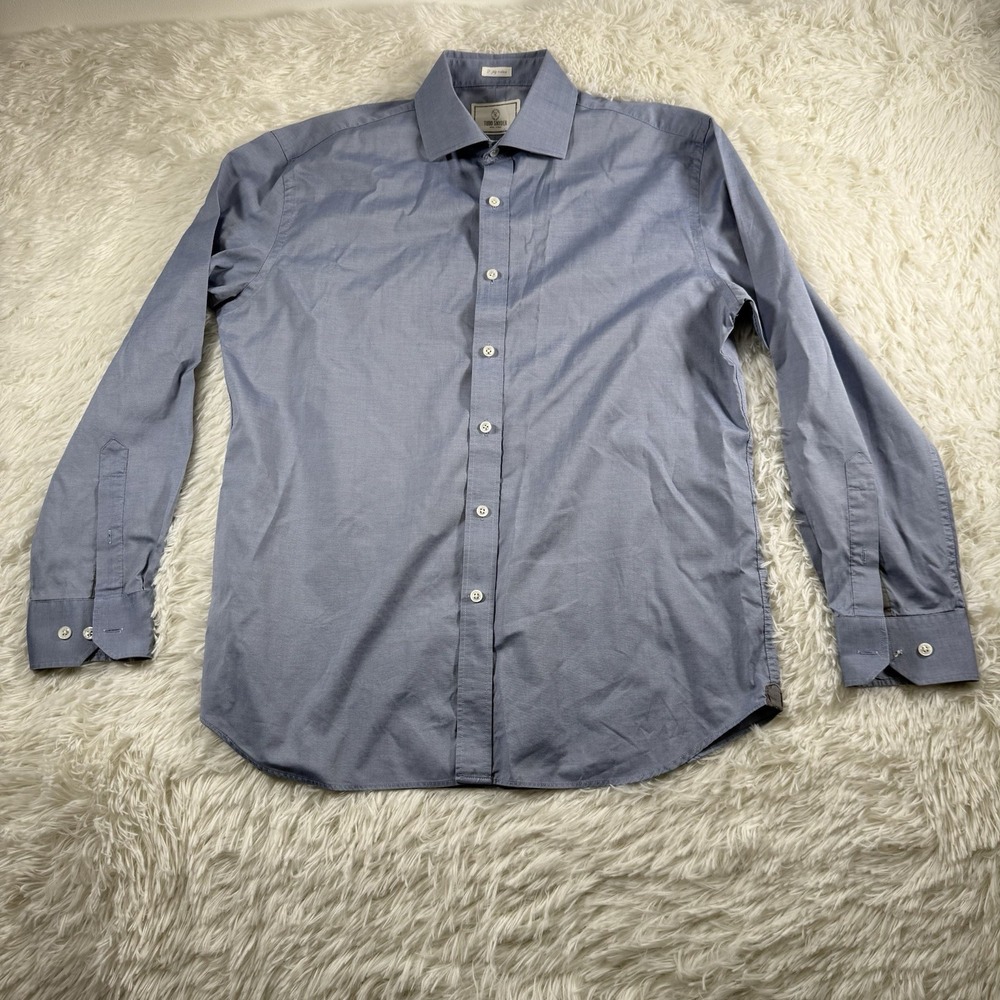 Todd Snyder Shirt Mens 16-32/33 Blue Chambray Long Sleeve 2 Ply Cotton Preppy